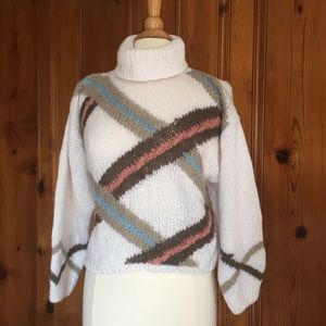Vtg HDI Women Pullover Sweater HandKnit Loose